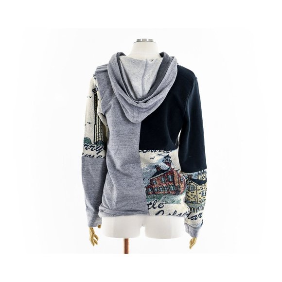 Fashion ReWork Michigan Lighthouses Tapestry Blanket Hoodie - Picture 5 of 8